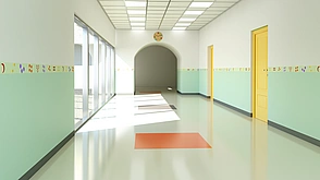Glasfaser - Bereits im Kindergarten-Korridor - Stock-Fotografie